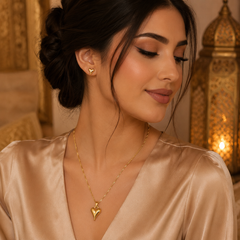 Abuda Yasmin V Heart Gold Jewelry Set image 3