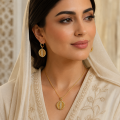 Abuda Amal Braided Oval Gold Jewelry Set image 3