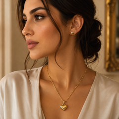 Abuda Aya Puffy Heart Gold Jewelry Set image 3