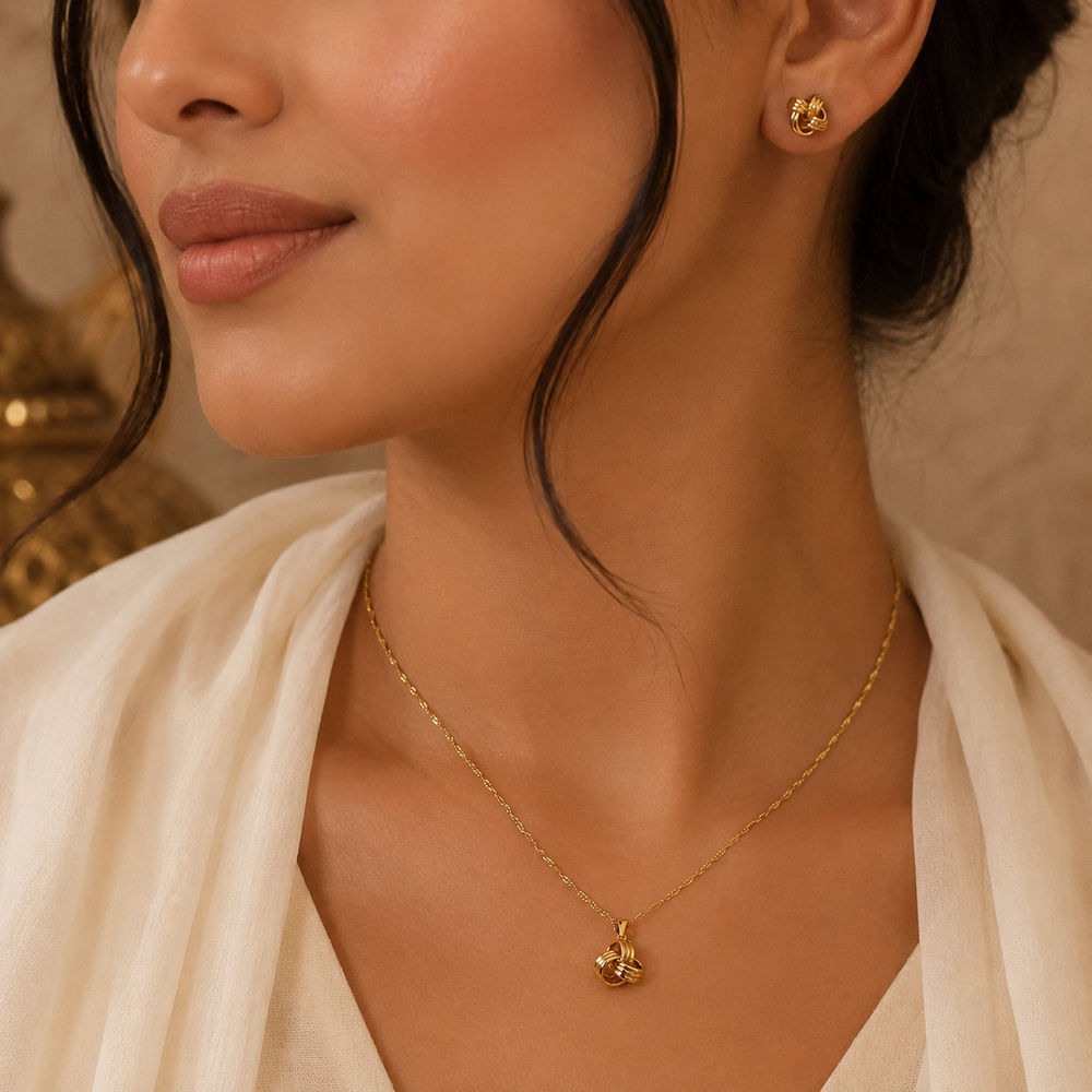 Abuda Basma Bow Bloom Gold Jewelry Set image 3