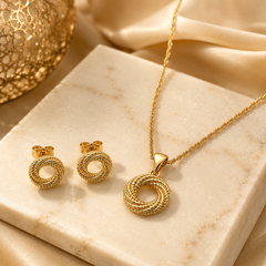 Abuda Maha Halo Ring Gold Jewelry Set image 4