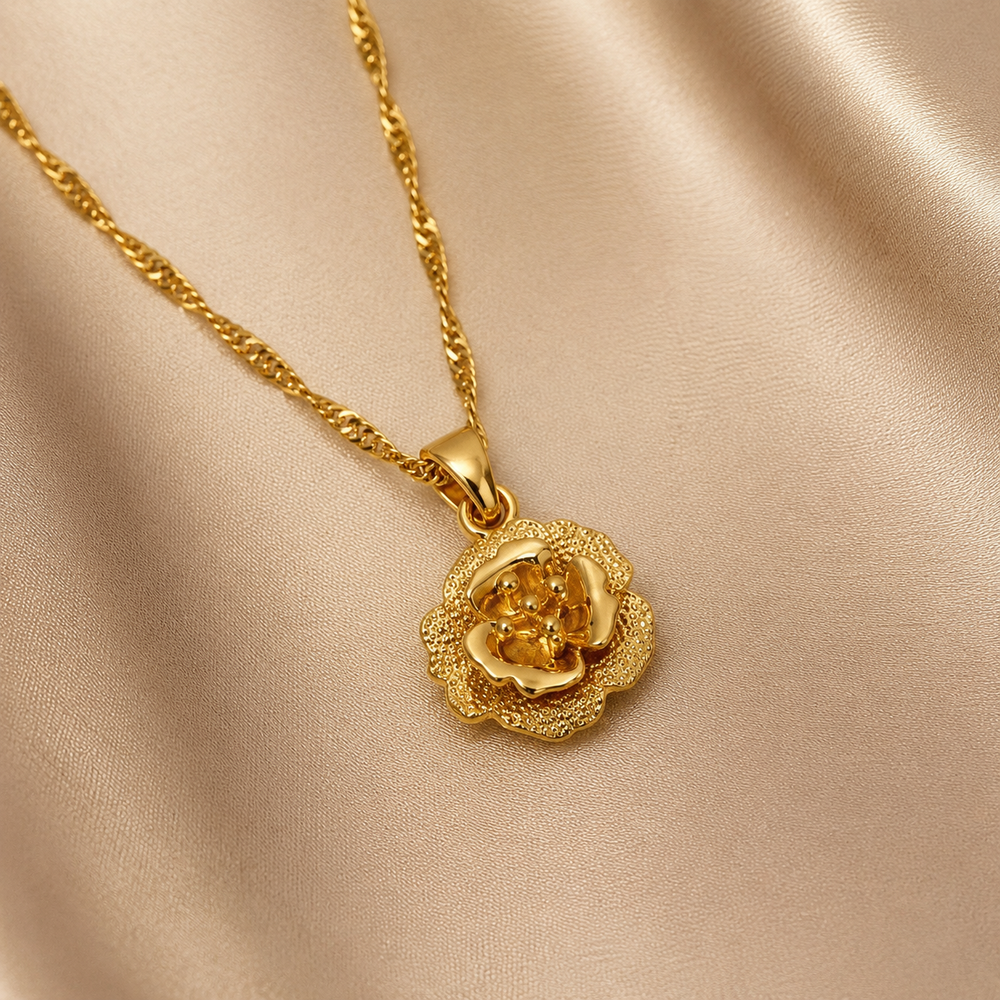 Abuda Zahira Rose Bloom Gold Jewelry Set image 4