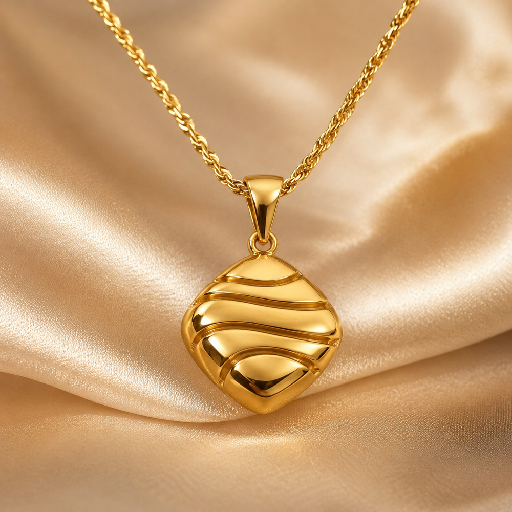 Abuda Rania Ripple Disc Gold Jewelry Set image 4