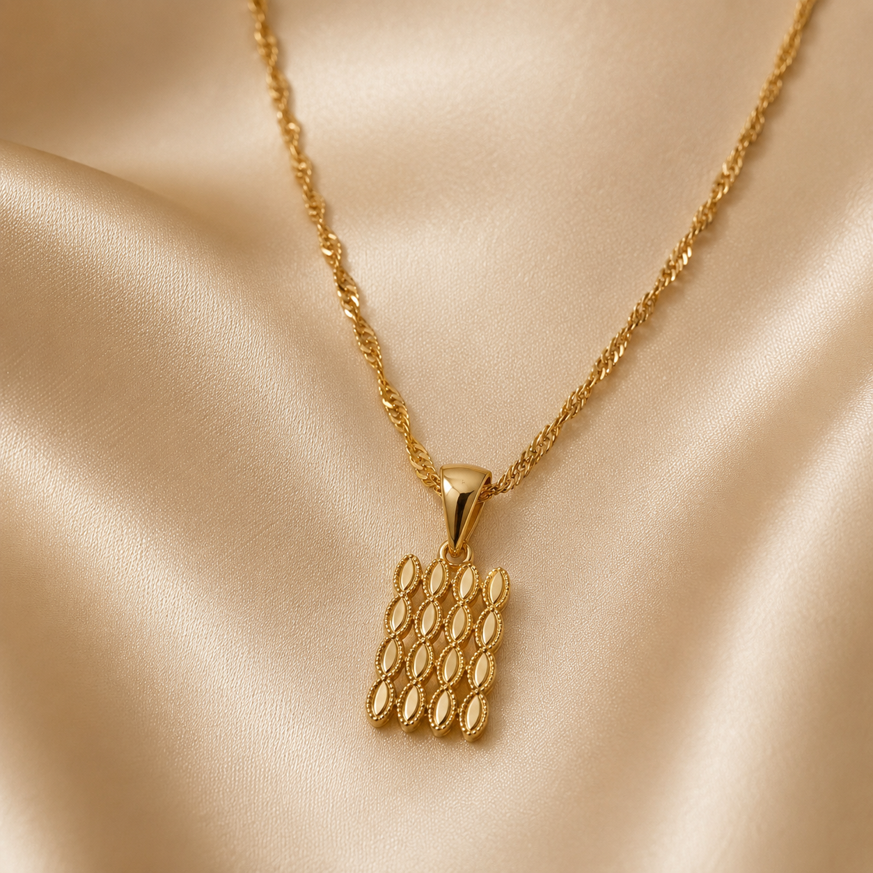 Abuda Zaina Mosaic Bar Gold Jewelry Set image 4