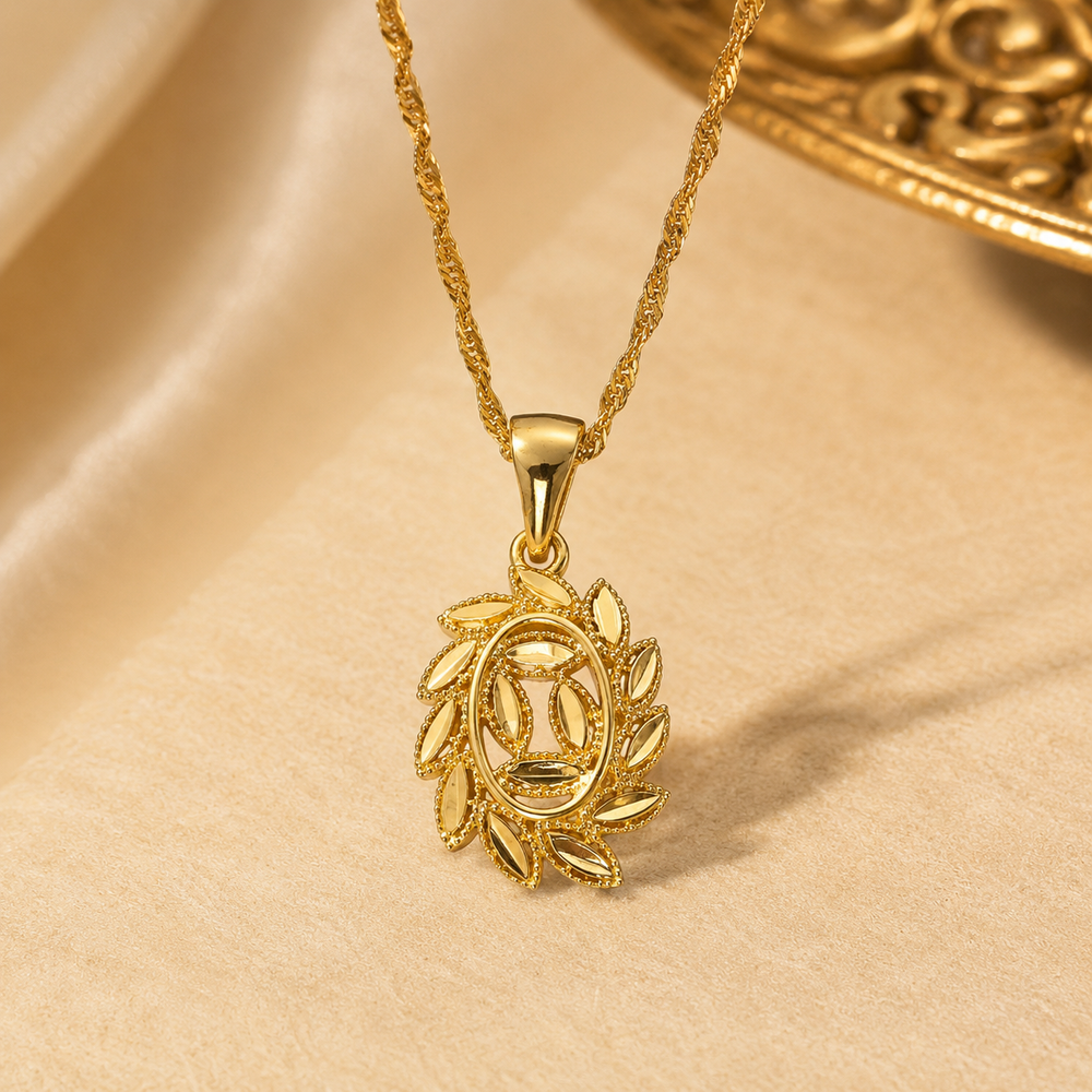 Abuda Dalal Sunburst Leaf Gold Jewelry Set image 4