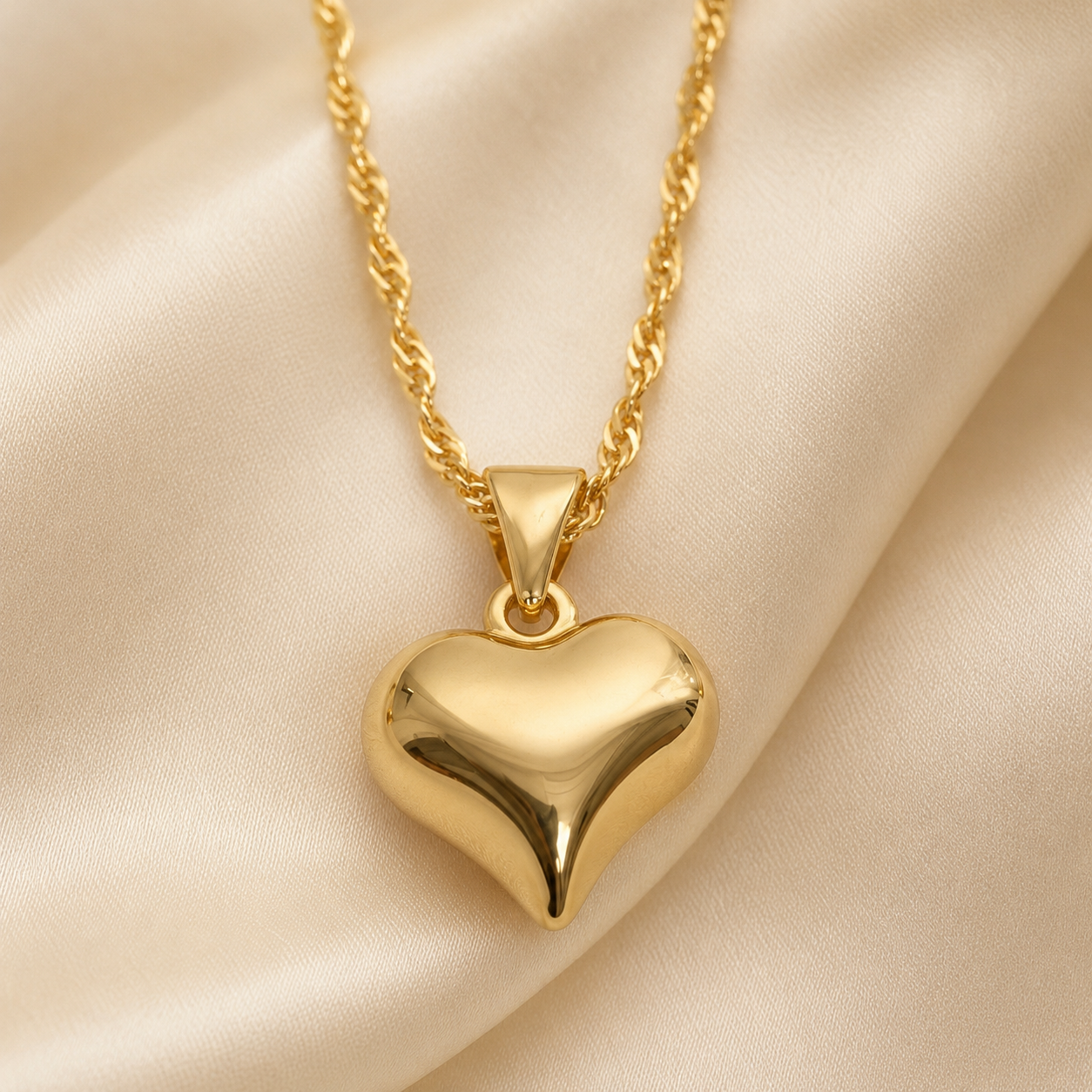 Abuda Aya Puffy Heart Gold Jewelry Set image 4