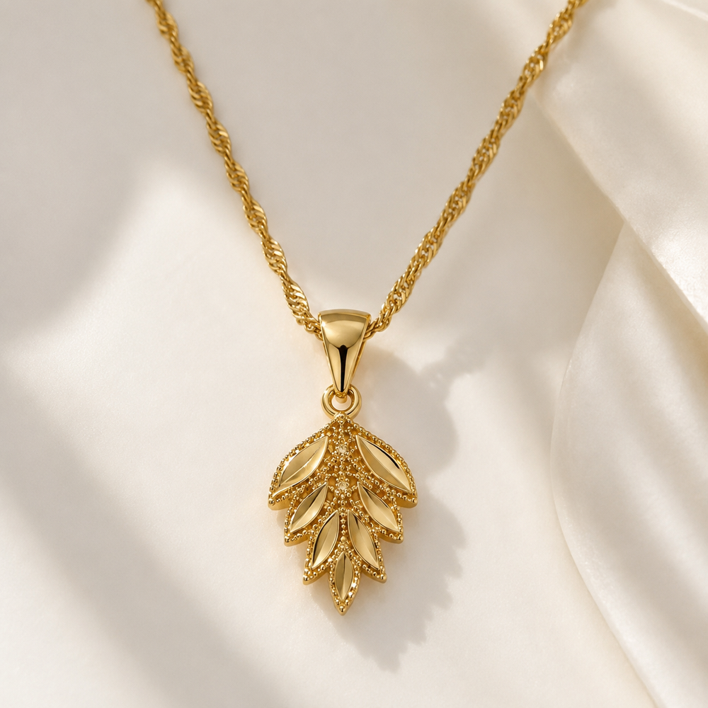 Abuda Ghada Laurel Leaf Gold Jewelry Set image 4