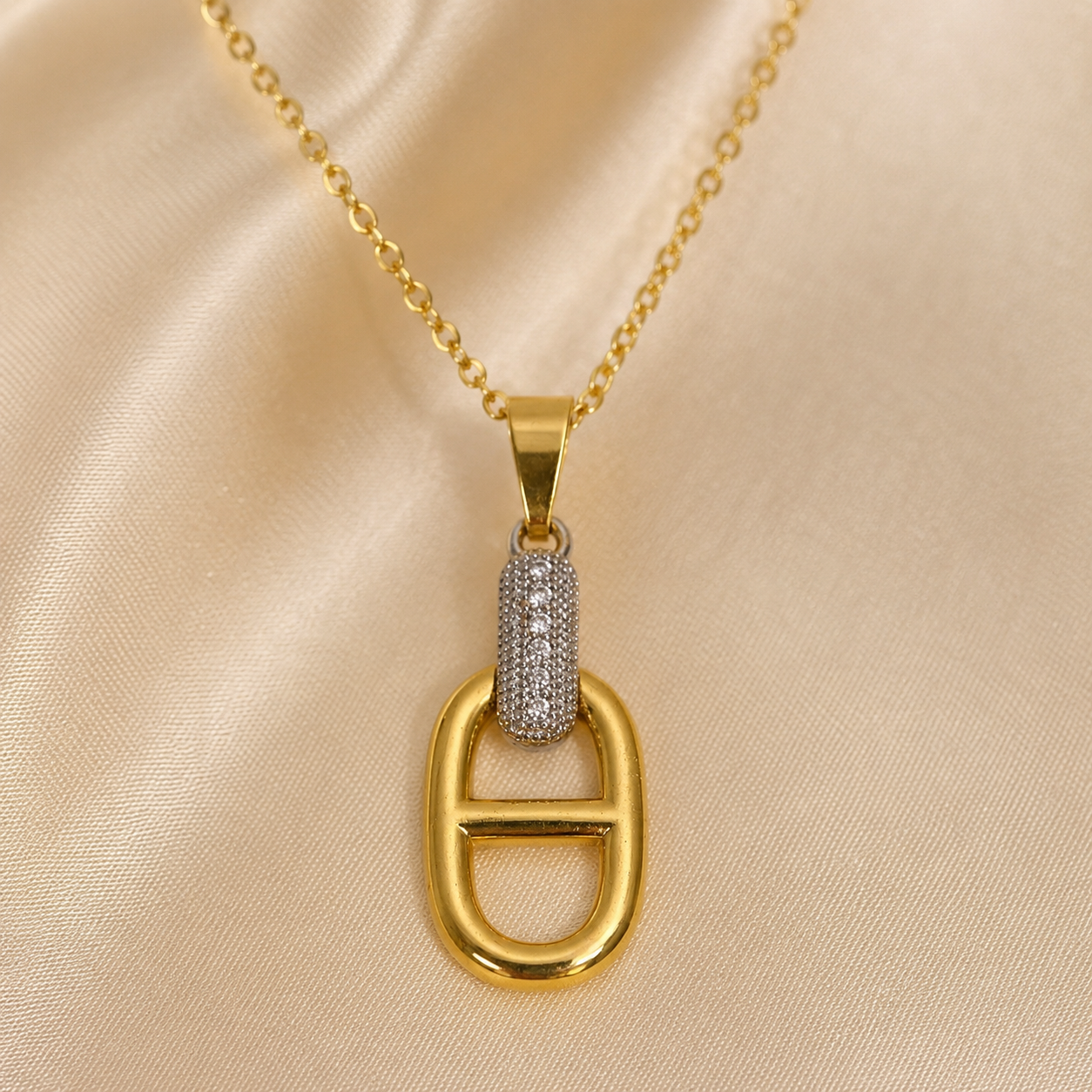 Abuda Mariam Two Tone Link Gold Jewelry Set image 4