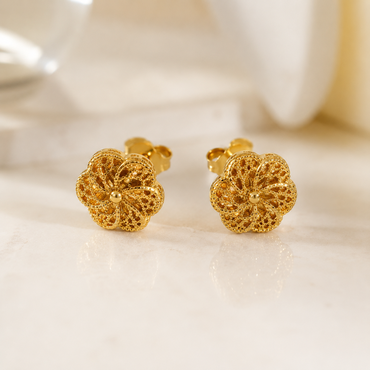 Abuda Jamila Sunflower Medallion Gold Jewelry Set image 4