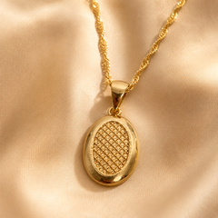 Abuda Karima Mesh Oval Gold Jewelry Set image 4