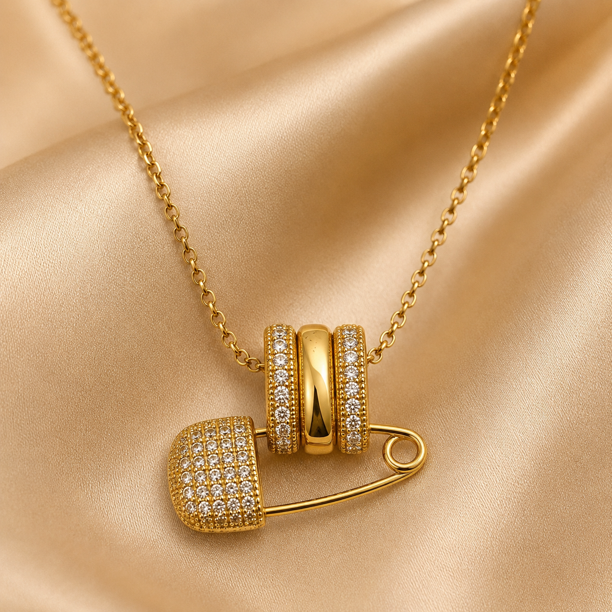 Abuda Jana Woven Barrel Gold Jewelry Set image 5
