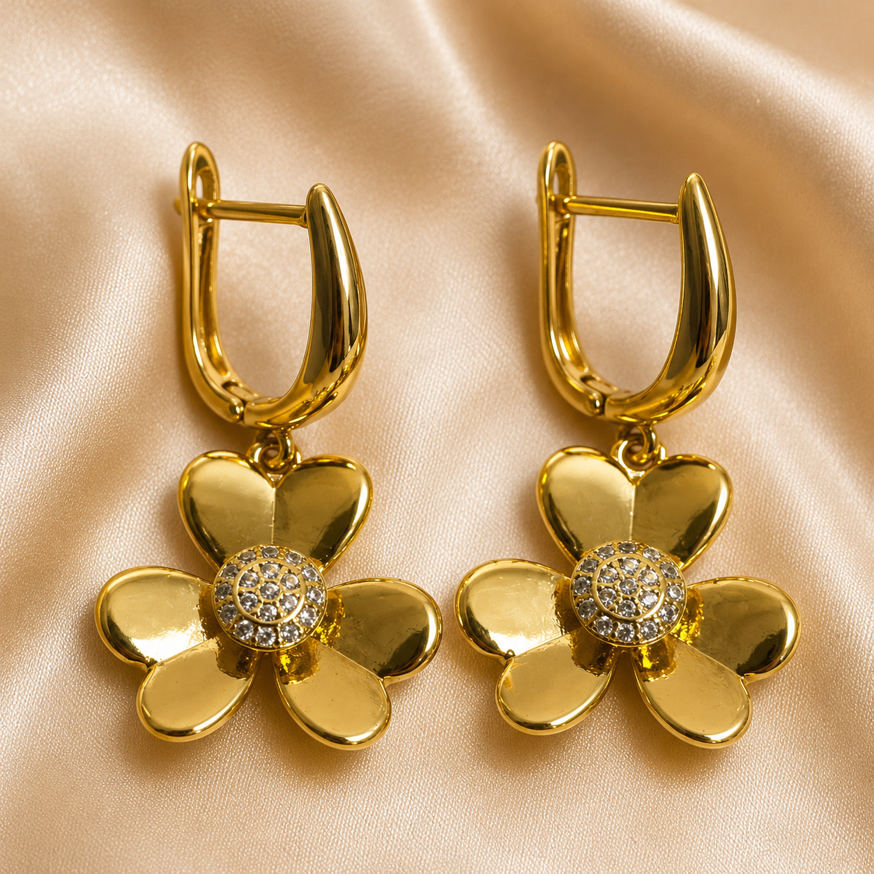 Abuda Mina Double Drop Gold Jewelry Set image 5