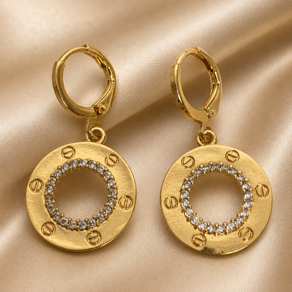Abuda Selma Crystal Halo Gold Jewelry Set image 5