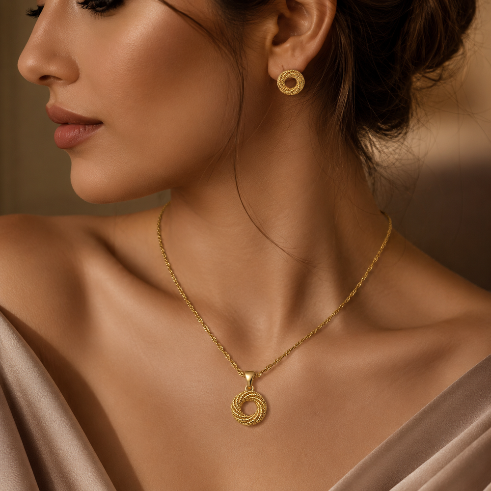 Abuda Maha Halo Ring Gold Jewelry Set image 5