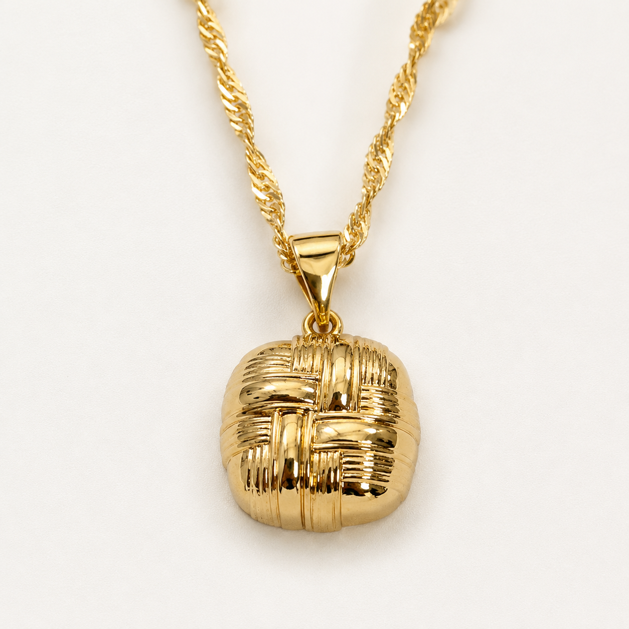 Abuda Nadia Woven Square Gold Jewelry Set image 5