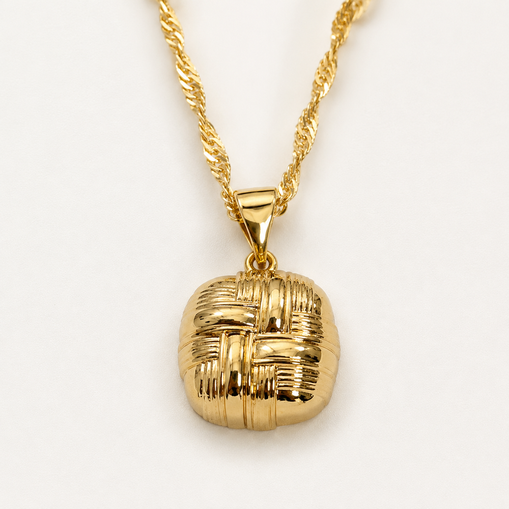 Abuda Nadia Woven Square Gold Jewelry Set image 5