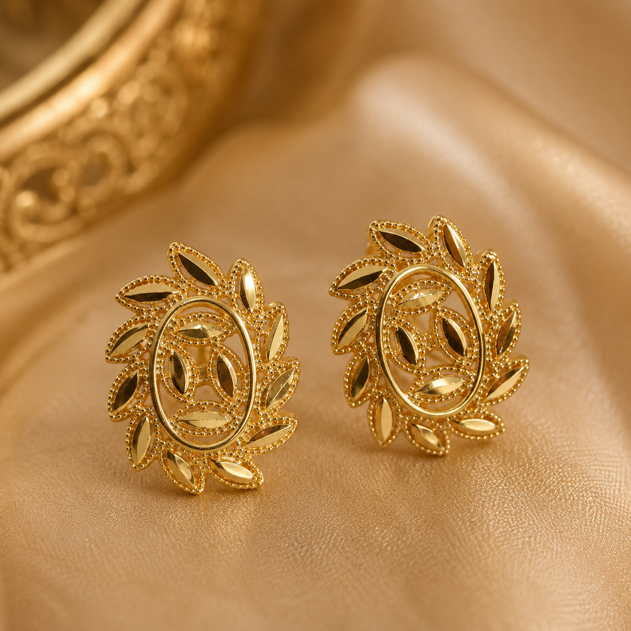 Abuda Dalal Sunburst Leaf Gold Jewelry Set image 5