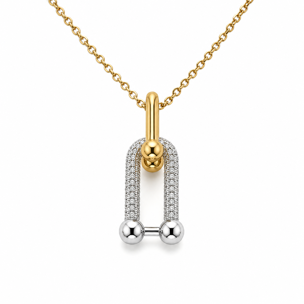 Abuda Lina Silver Column Gold Jewelry Set image 5