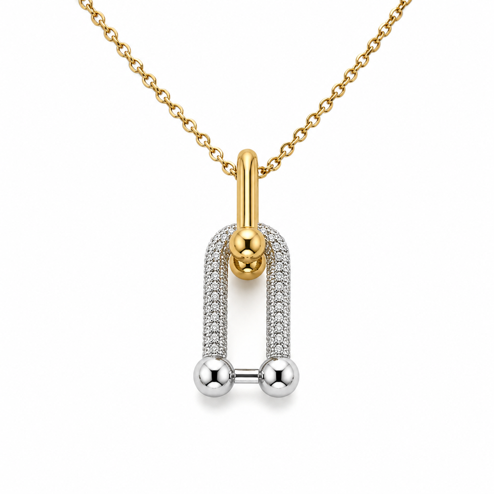 Abuda Lina Silver Column Gold Jewelry Set image 5