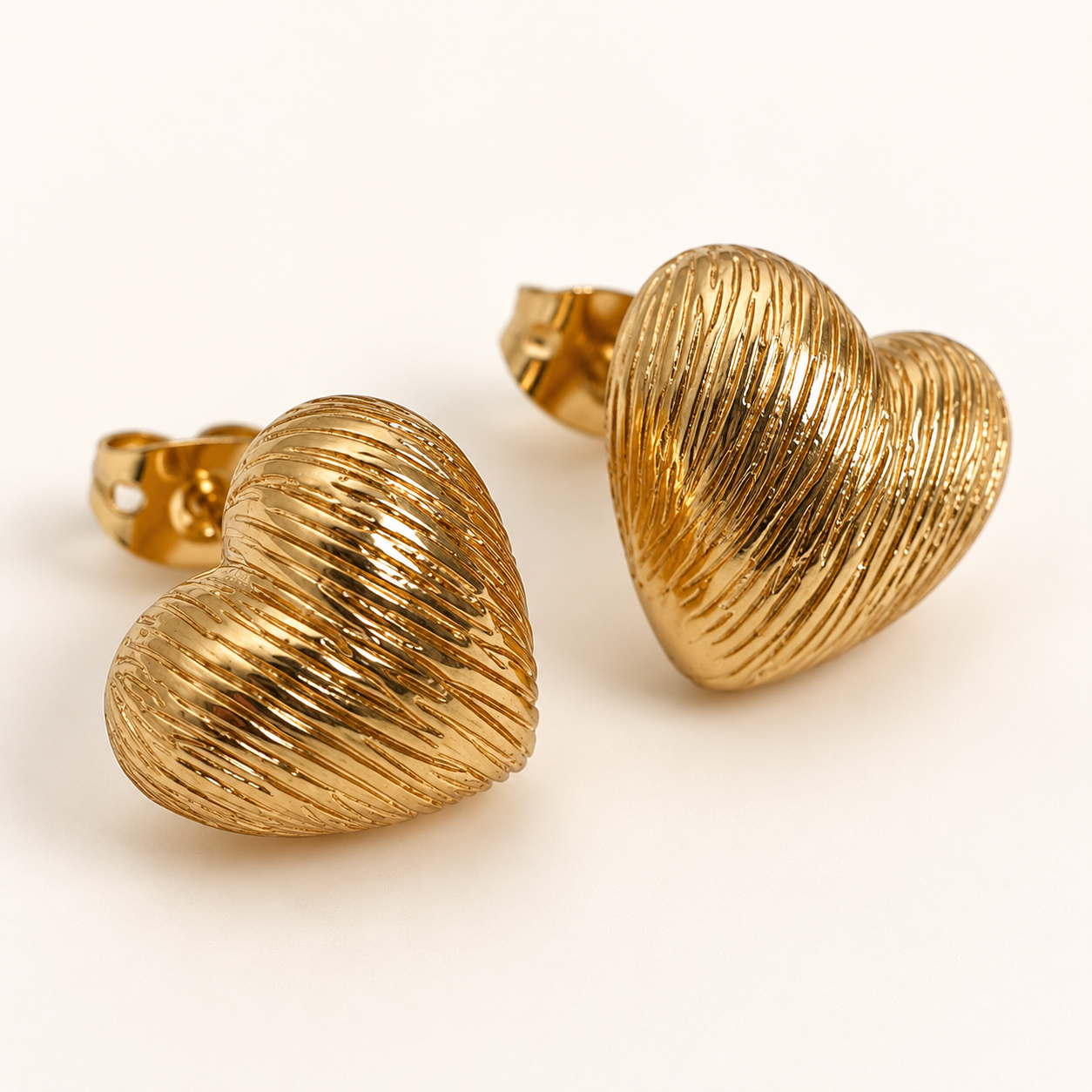 Abuda Soraya Ribbed Heart Gold Jewelry Set image 5