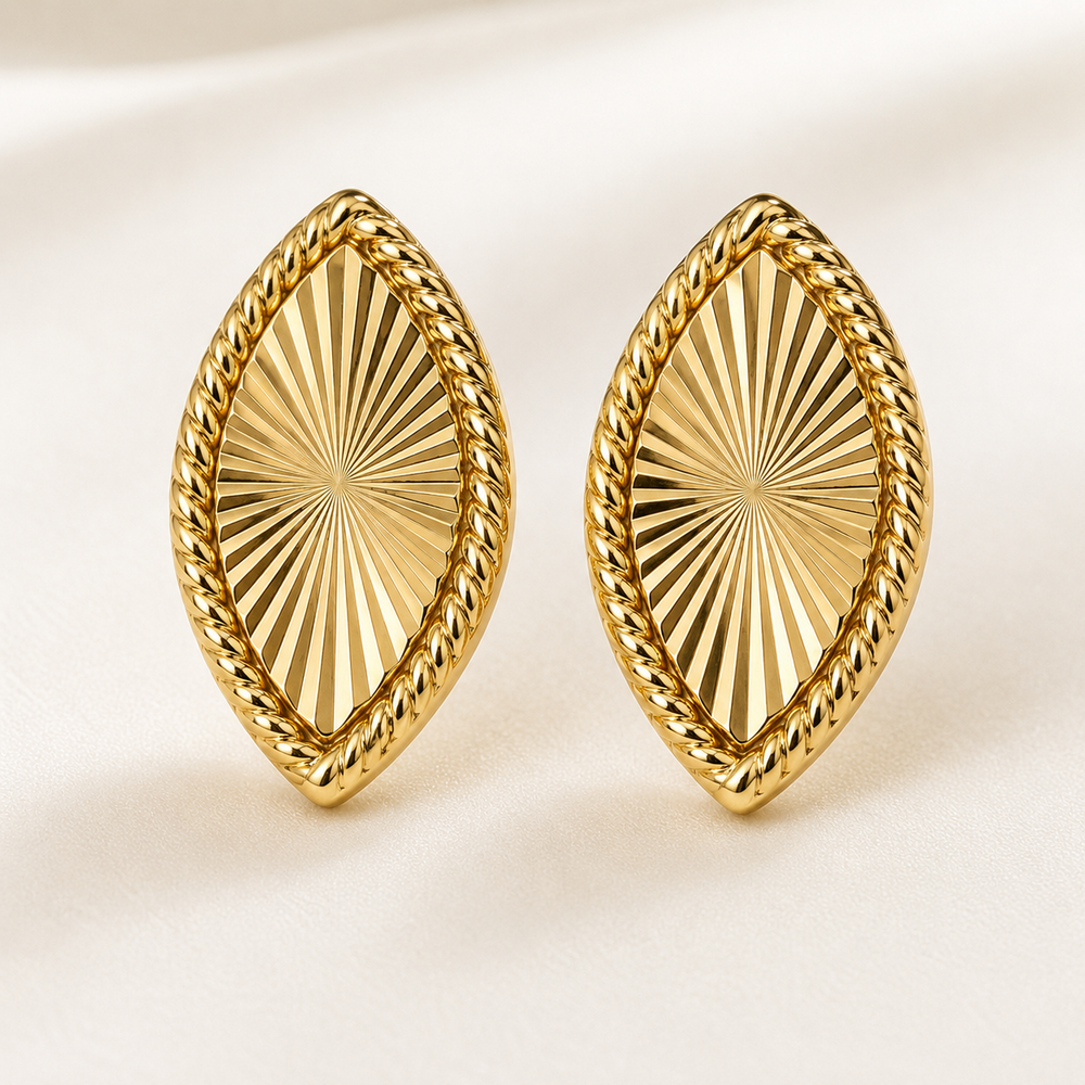 Abuda Yasmina Leaf Marquise Gold Jewelry Set image 5