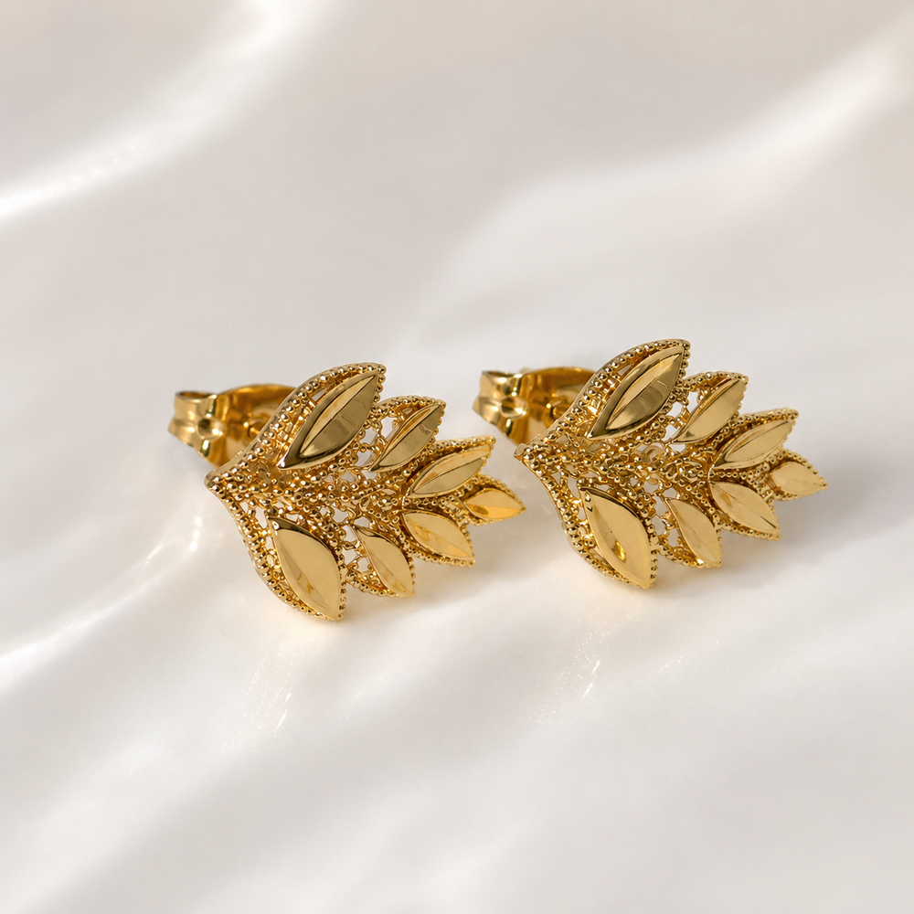 Abuda Ghada Laurel Leaf Gold Jewelry Set image 5