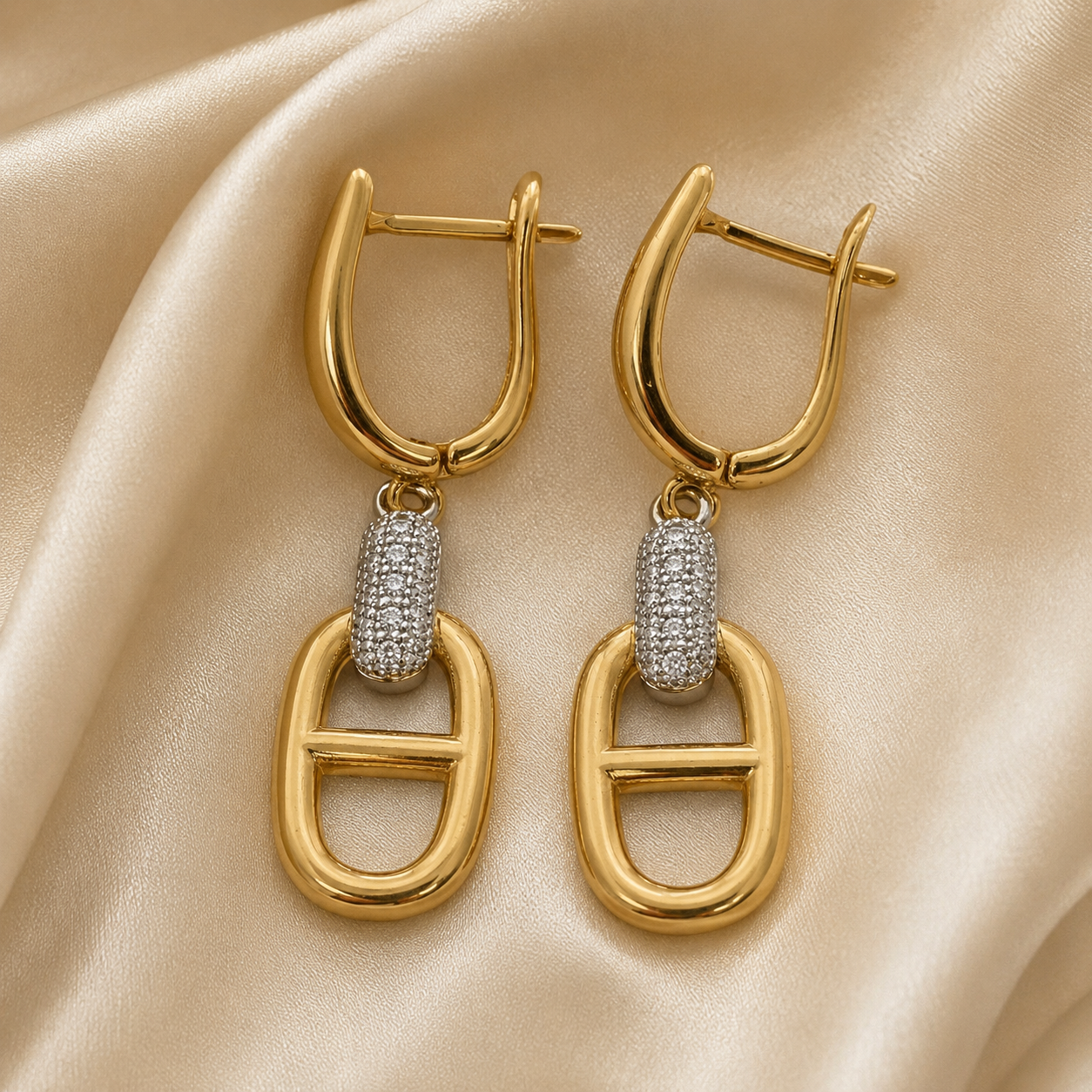 Abuda Mariam Two Tone Link Gold Jewelry Set image 5