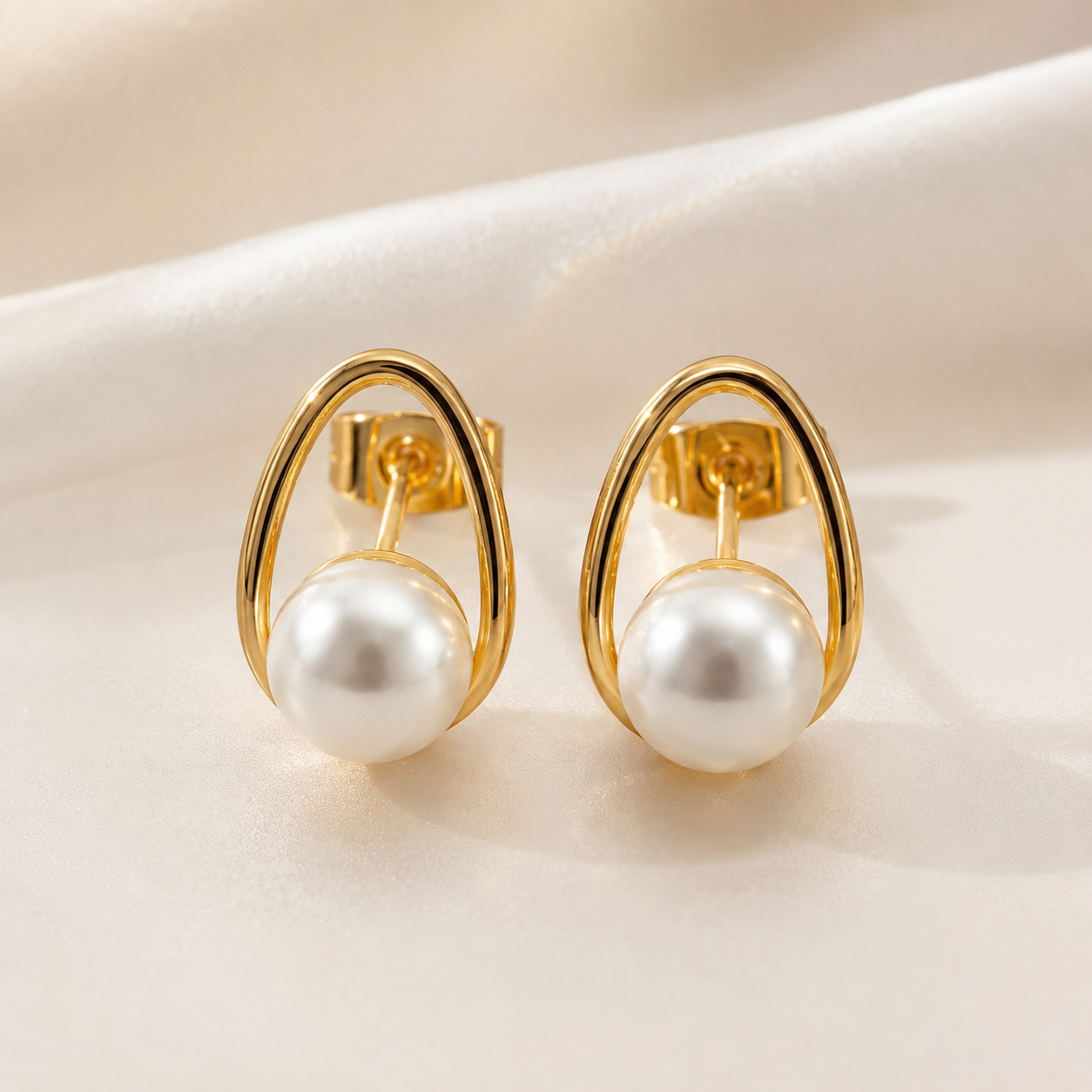 Abuda Laila Pearl Halo Gold Jewelry Set image 5