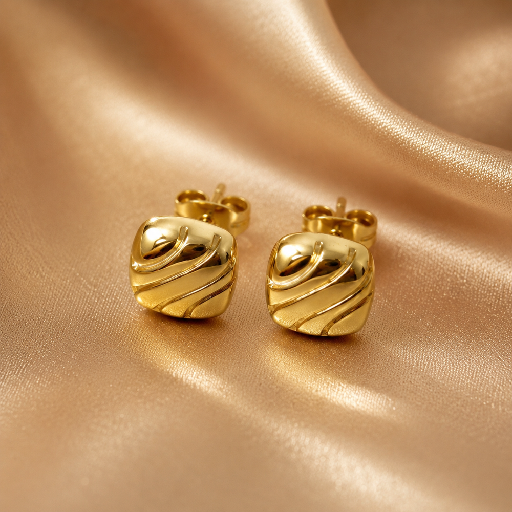 Abuda Rania Ripple Disc Gold Jewelry Set image 5